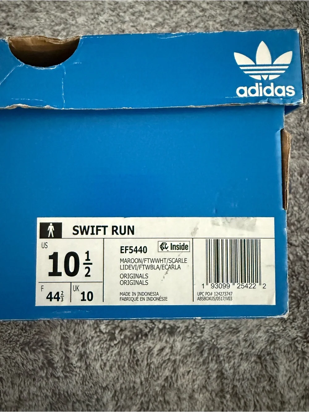 Men’s Adidas Sneakers, Swift Run, Size 10.5